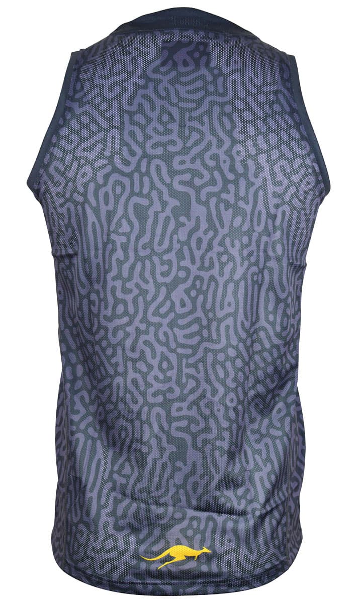 Australian Kangaroos 2024 NRL Mens Grey Training Singlet - Image 3