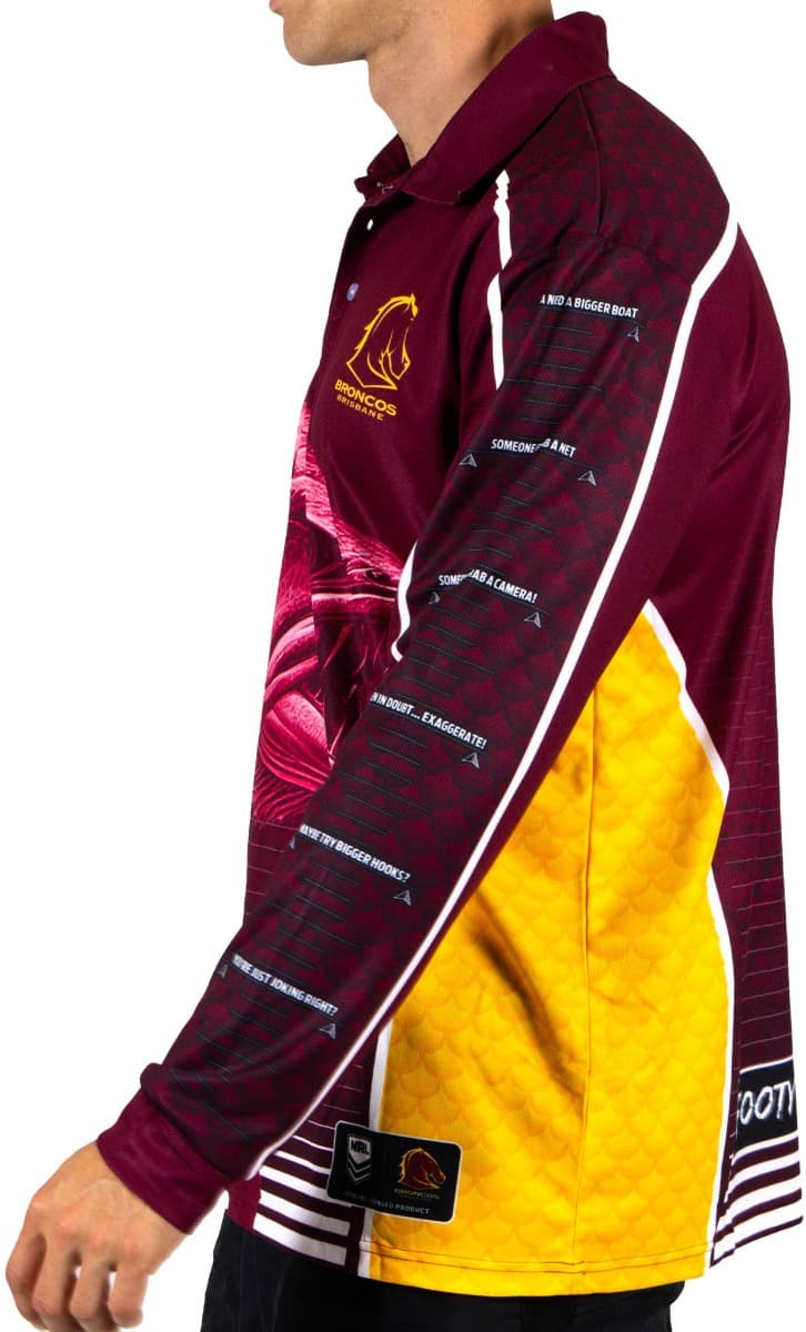 Brisbane Broncos NRL Mens Barracuda Fishing Shirt - Image 4