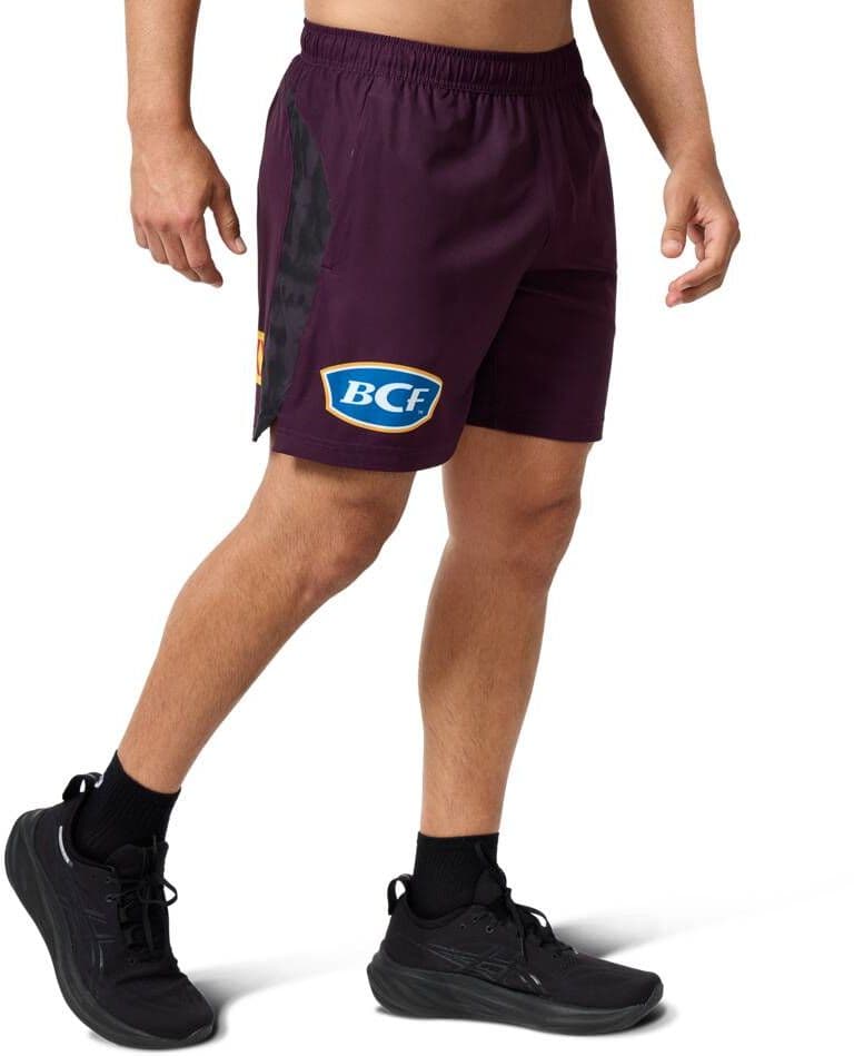 Brisbane Broncos 2025 NRL Mens Maroon Training Shorts - Image 3