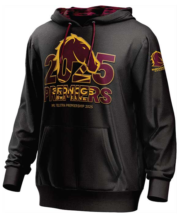 Brisbane Broncos 2025 NRL Mens Premiers Hoodie