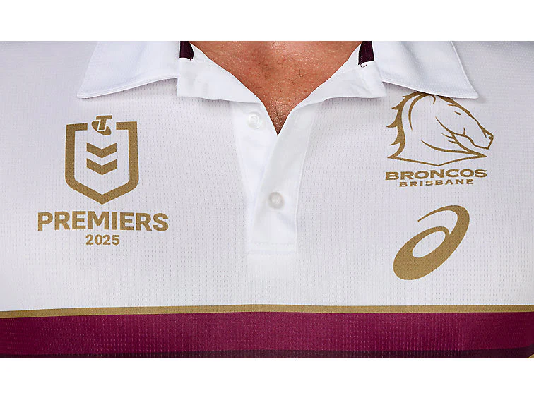 Brisbane Broncos 2025 NRL Mens Asics Premiers Polo Shirt - Image 3