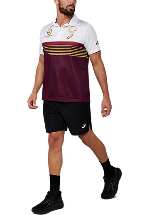 Brisbane Broncos 2025 NRL Mens Asics Premiers Polo Shirt - Image 4