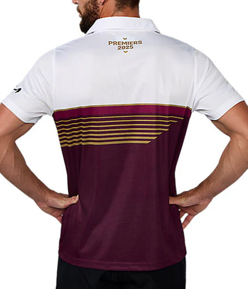 Brisbane Broncos 2025 NRL Mens Asics Premiers Polo Shirt - Image 6