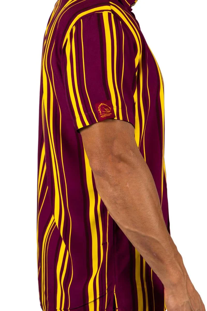 Brisbane Broncos 2025 NRL Mens Sorrento Party Shirt - Image 3