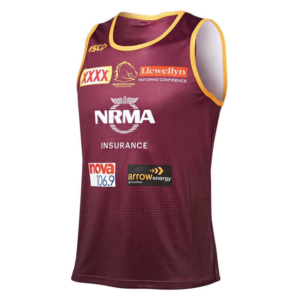Brisbane Broncos NRL Maroon Mens Training Singlet - Image 5