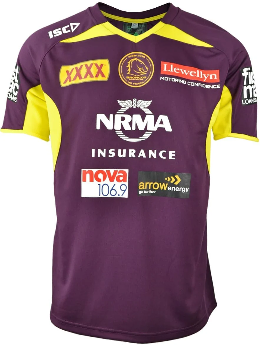 Brisbane Broncos NRL Maroon Training Shirt - Image 6