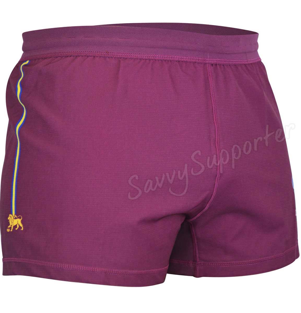 Brisbane Lions AFL Mens Maroon Home Shorts - Image 3