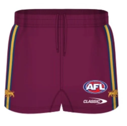 Brisbane Lions AFL Mens Maroon Home Shorts - Image 4