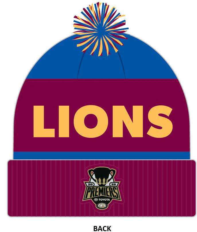 Brisbane Lions 2025 AFL Premiers Beanie - Image 4