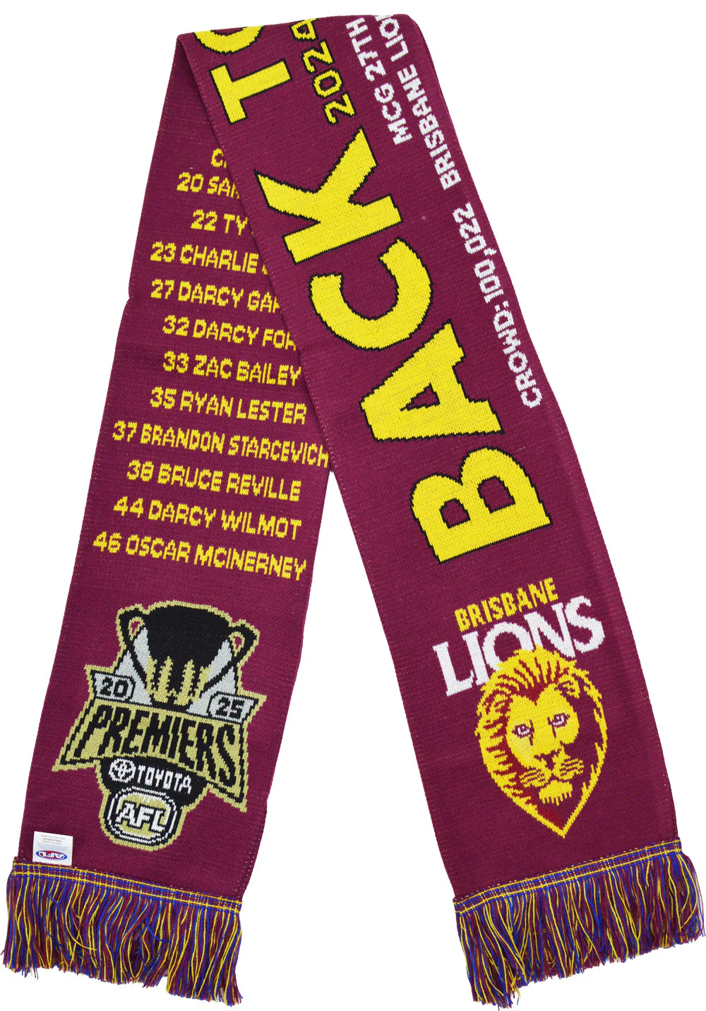 Brisbane Lions 2025 AFL Premiers Scarf - Image 3