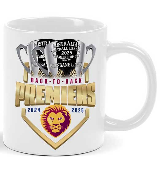 Brisbane Lions 2025 AFL Premiers Score Mug - Image 2