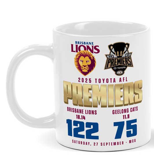 Brisbane Lions 2025 AFL Premiers Score Mug - Image 3