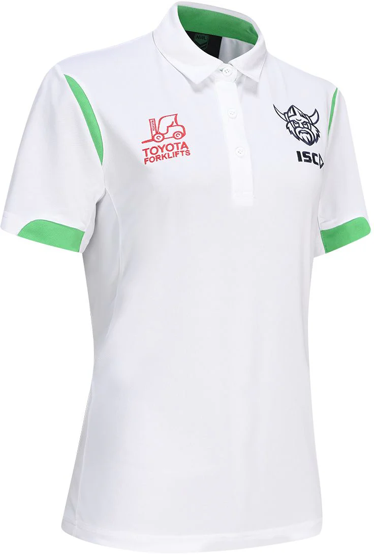 Canberra Raiders 2024 NRL Ladies White Polo Shirt - Image 3