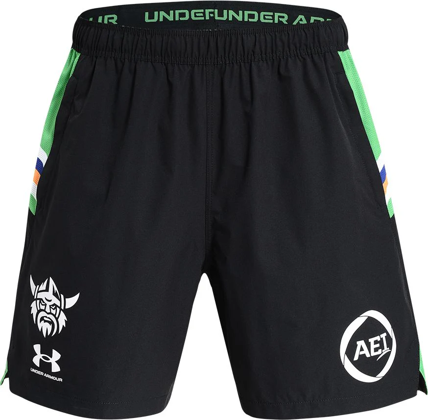Canberra Raiders 2026 NRL Mens Black Training Gym Shorts