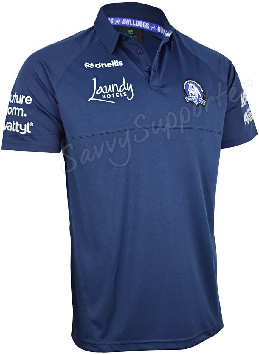 Canterbury Bulldogs 2025 NRL Ladies Navy Media Polo Shirt - Image 3