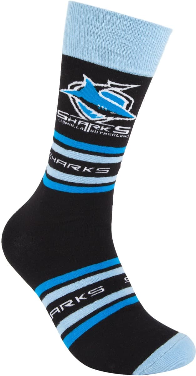 Cronulla Sharks NRL Organic Stripe Cotton Socks - Image 2