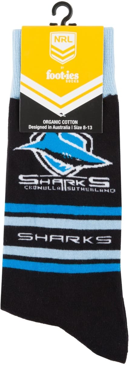 Cronulla Sharks NRL Organic Stripe Cotton Socks - Image 3