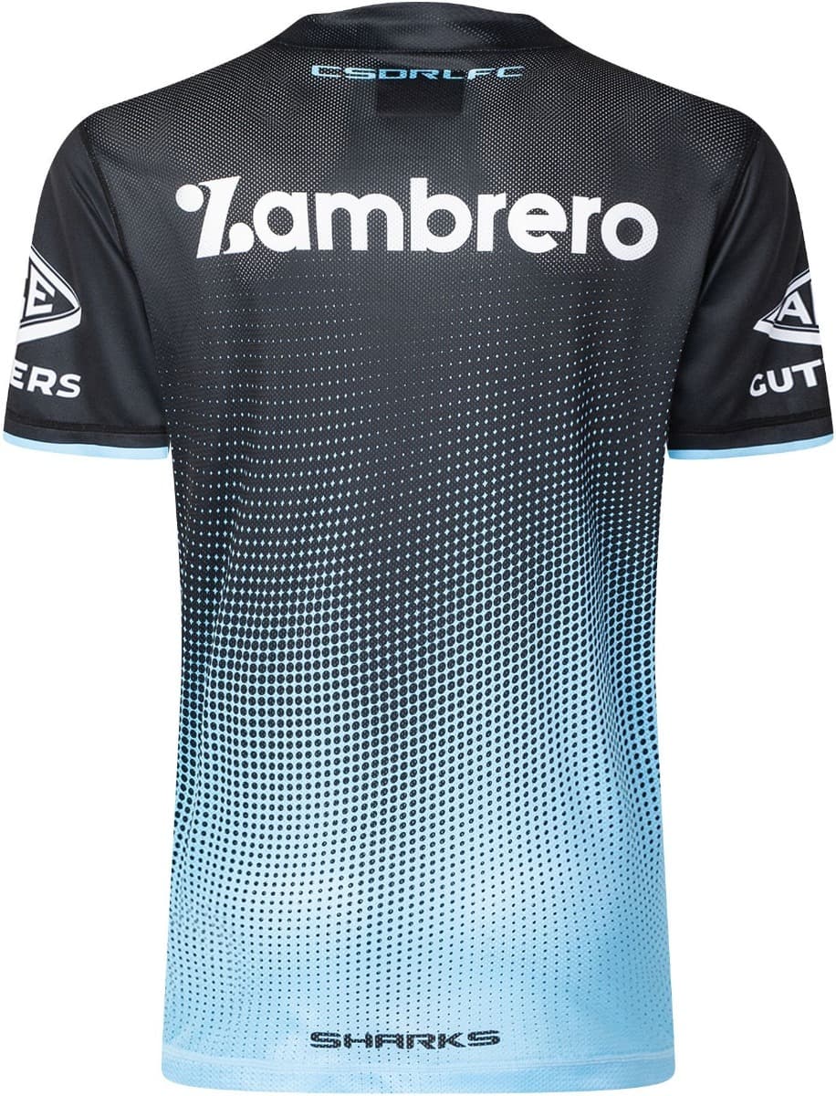 Cronulla Sharks 2025 NRL Mens Black Training Shirt - Image 2