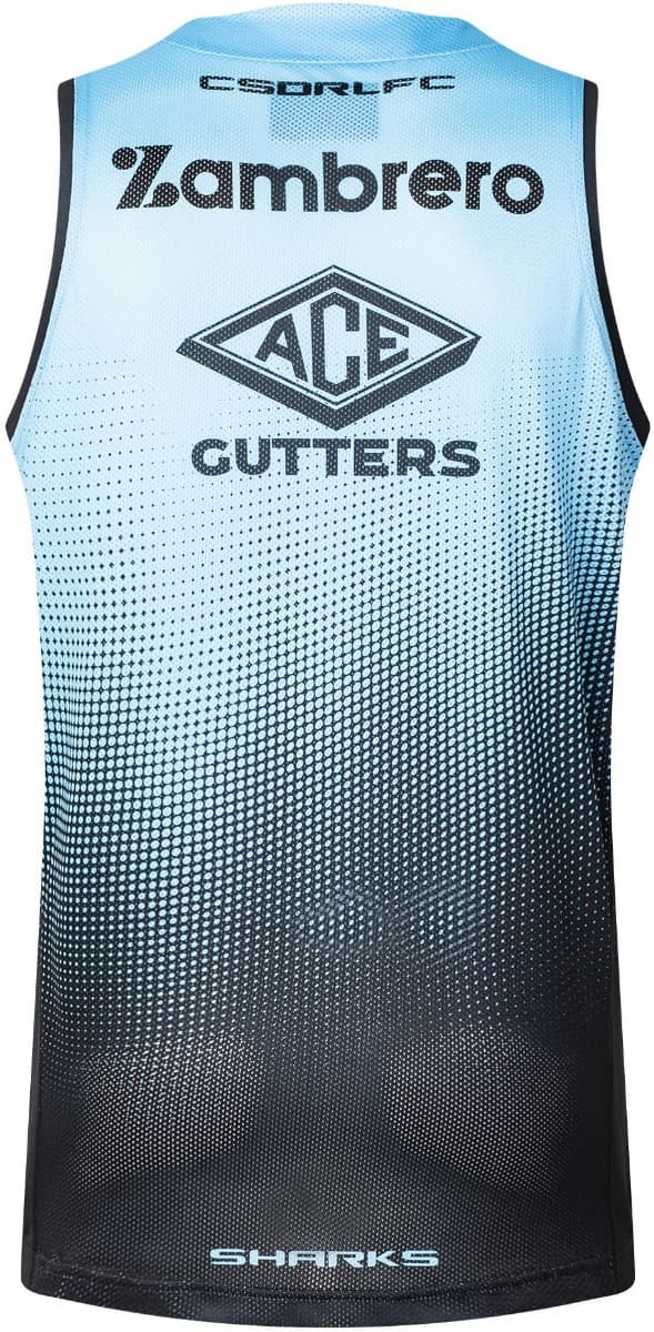 Cronulla Sharks 2025 NRL Mens Sky Training Singlet - Image 2