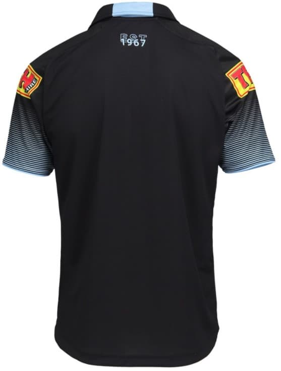 Cronulla Sharks Mens Black Media Polo Shirt - Image 2
