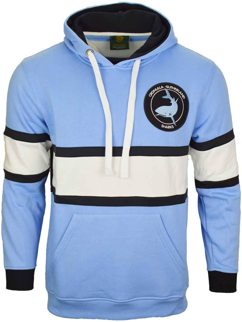 Cronulla Sharks NRL Mens Retro Pullover Hoodie - Image 2