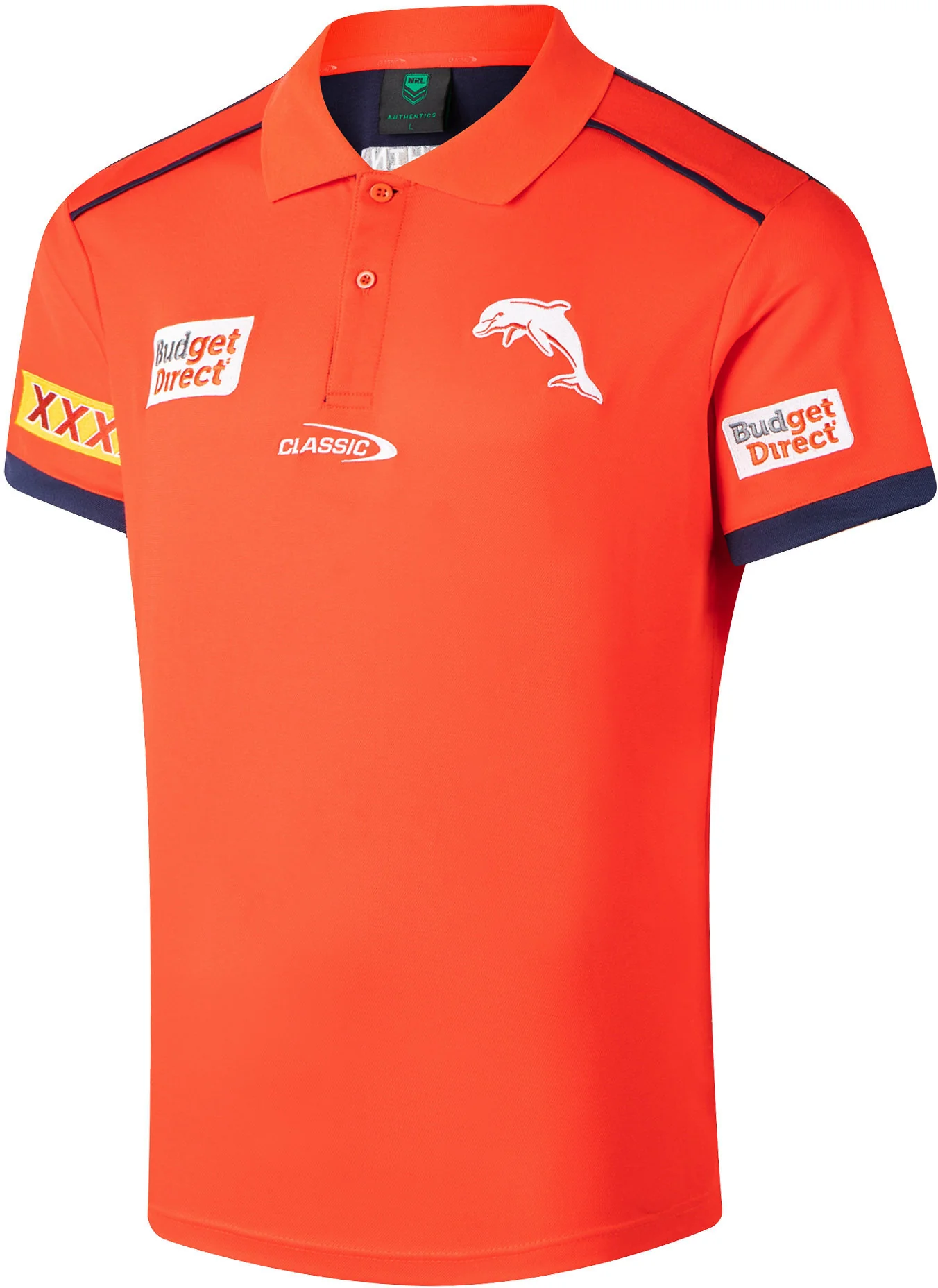 Dolphins 2026 NRL Mens Red Players Polo Shirt - Image 2
