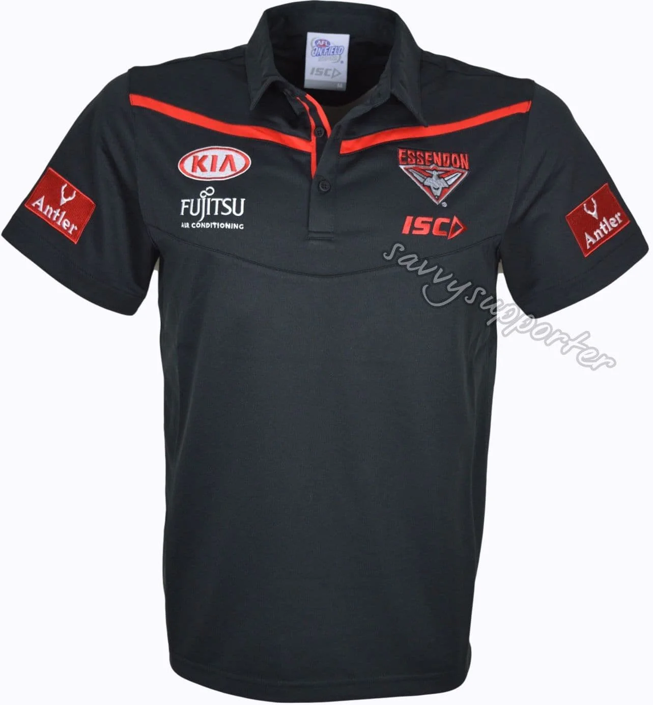 Essendon Bombers AFL Black Media Polo Shirt Mens & Ladies - Image 16