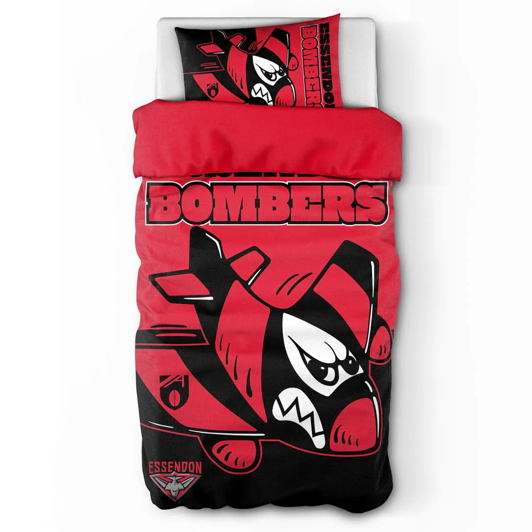 Essendon Bombers AFL 2026 Single Quilt Cover Set
