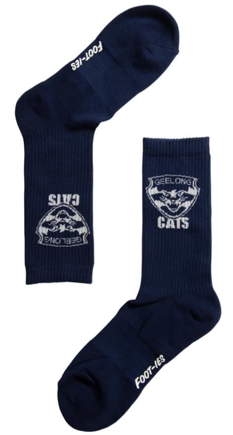 Geelong Cats AFL Adults Sport Crew Socks Blue 2 Pack - Image 3
