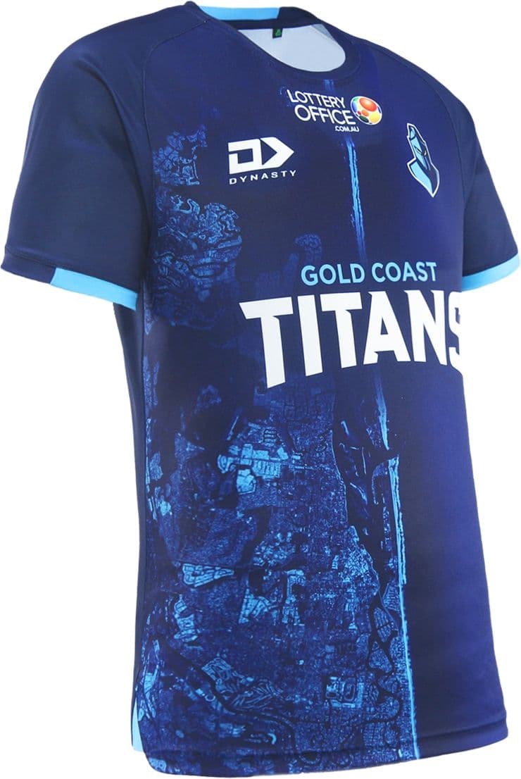 Gold Coast Titans 2025 NRL Mens Warm Up Shirt - Image 3