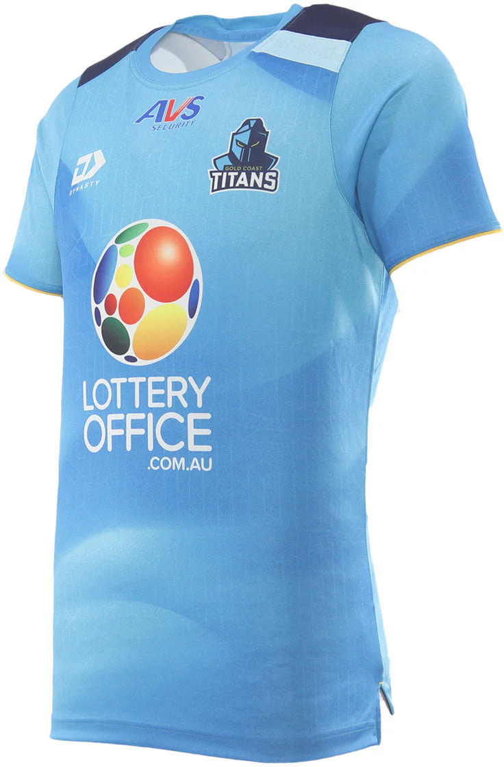 Gold Coast Titans 2026 NRL Mens Cyan Training Shirt - Image 2