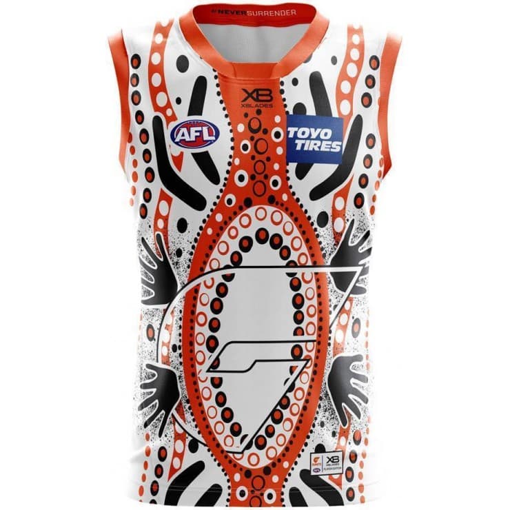GWS Giants Mens AFL Indigenous Guernsey - Image 5