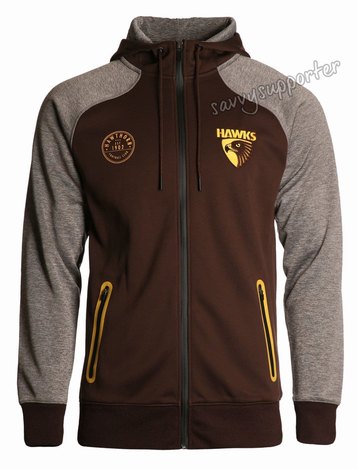 Hawthorn Hawks AFL Mens Premium Fleece Hoody Hood - Image 8