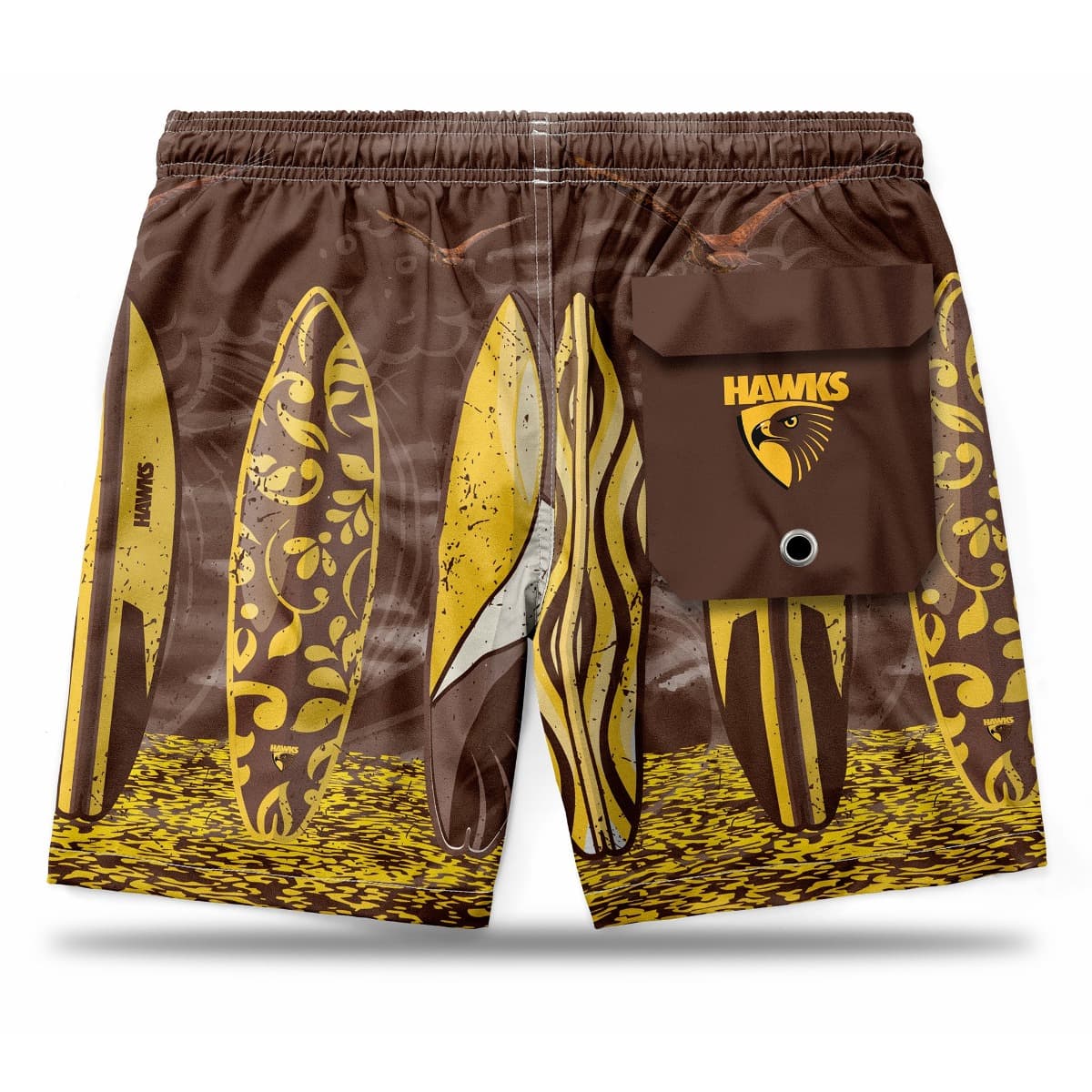 Hawthorn Hawks AFL Mens Hawaiian Shorts - Image 2