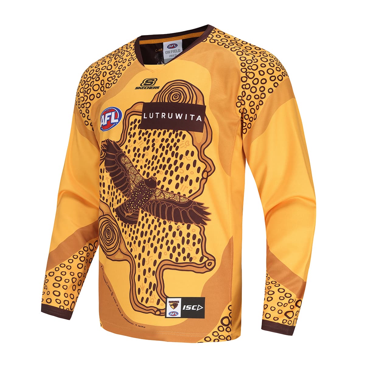 Hawthorn Hawks 2024 AFL Mens Long Sleeve Indigenous Guernsey - Image 3