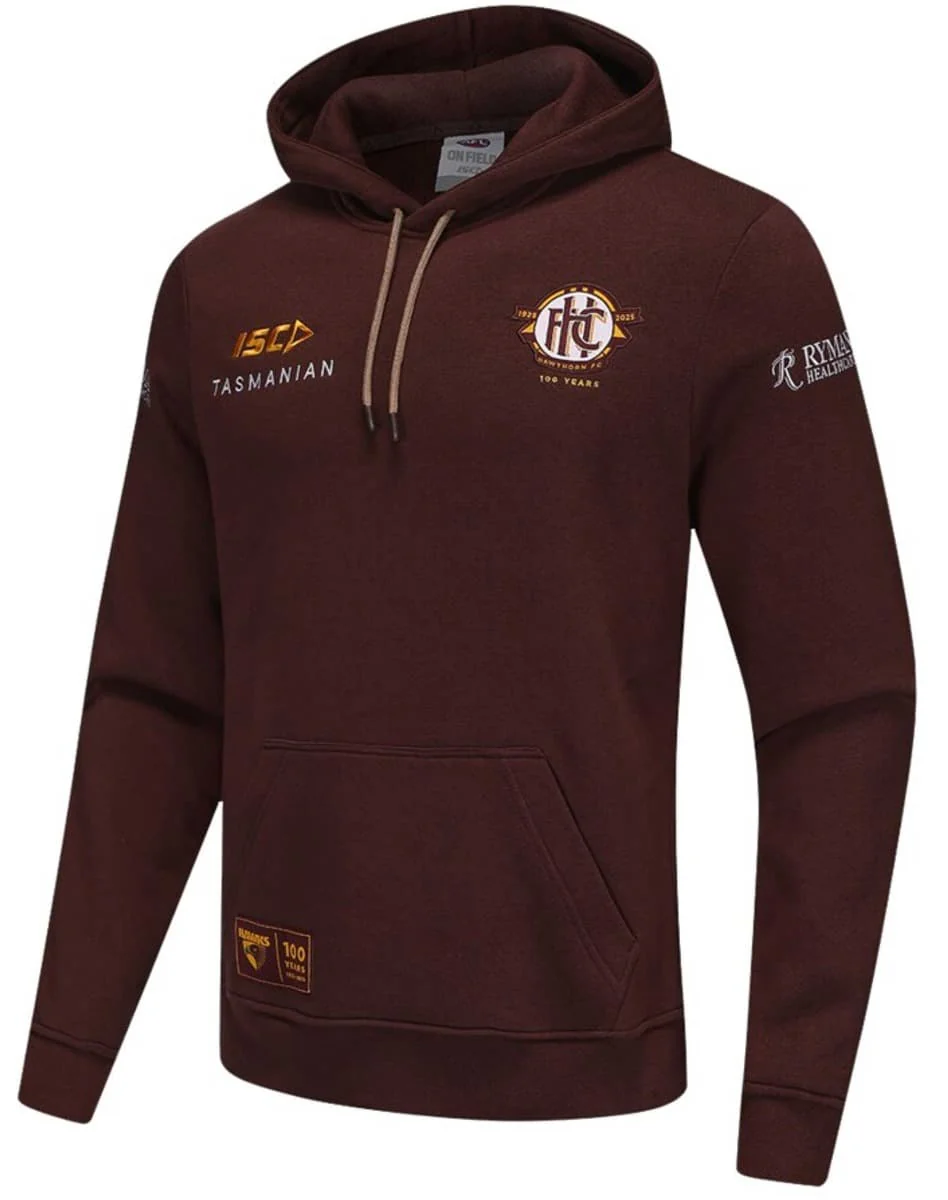 Hawthorn Hawks 2025 AFL Mens Fleece Hoodie - Image 2