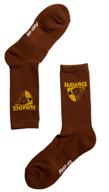 Hawthorn Hawks AFL Adults Sport Crew Socks Gold 2 Pack - Image 3