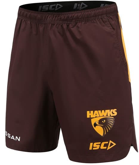 Hawthorn Hawks AFL Mens Brown Training Shorts - Image 3