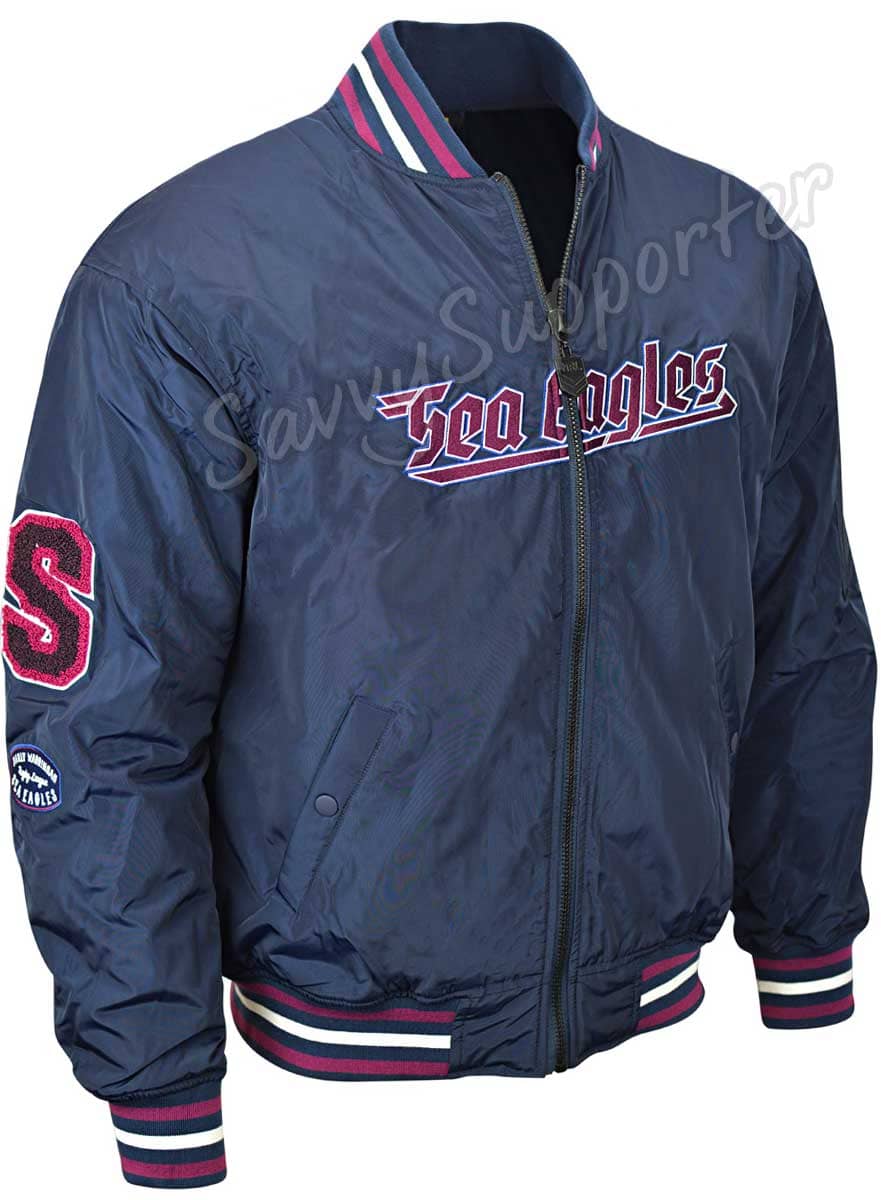 Manly Sea Eagles NRL Mens Bomber Jacket - Image 2
