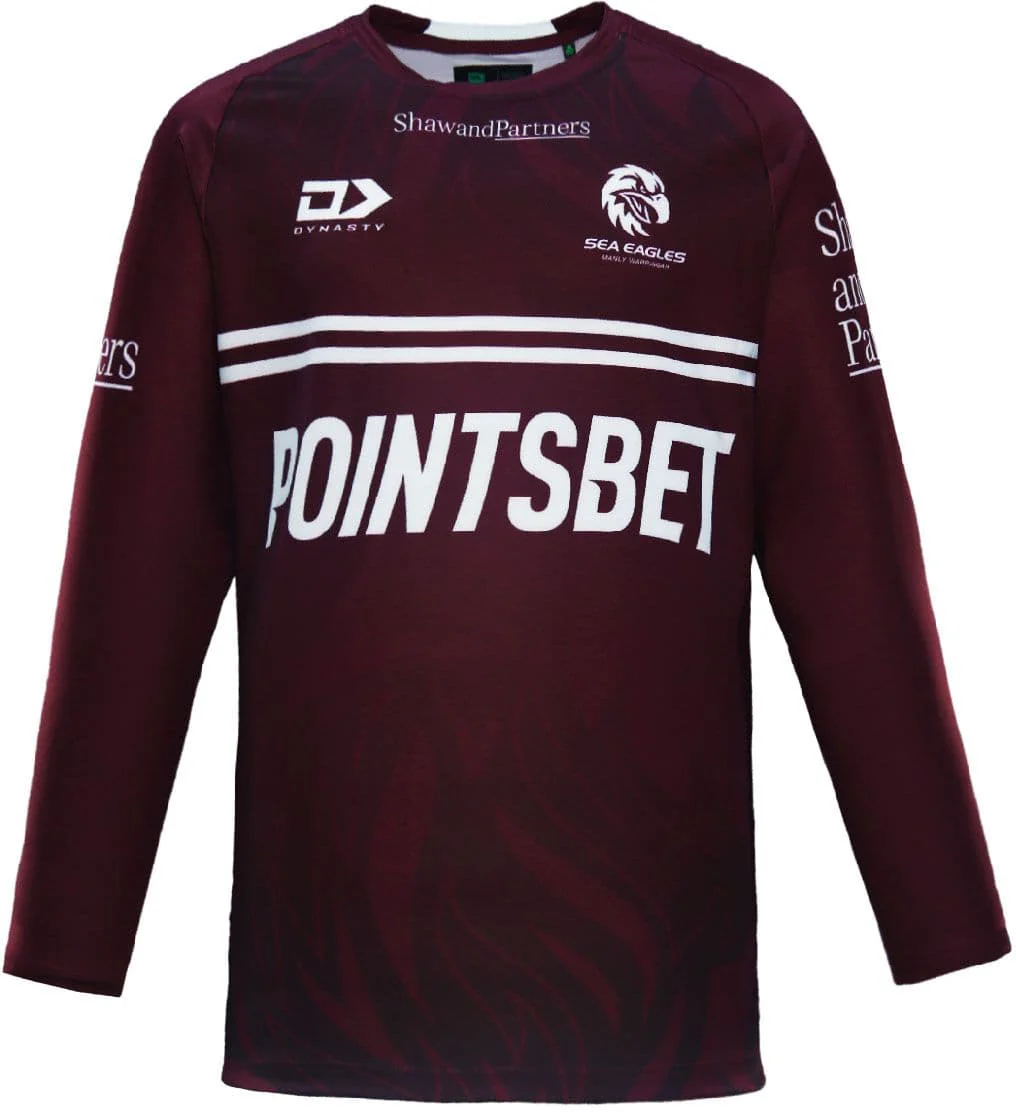 Manly Sea Eagles 2024 NRL Mens Long Sleeve Training Shirt