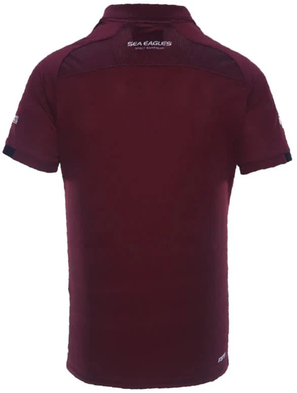Manly Sea Eagles 2024 NRL Mens Maroon Media Polo Shirt - Image 2