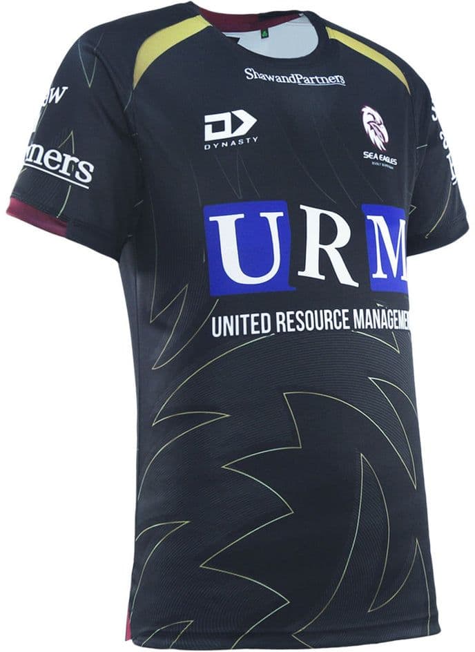 Manly Sea Eagles 2025 NRL Mens Black Alternate Training Shirt - Image 4