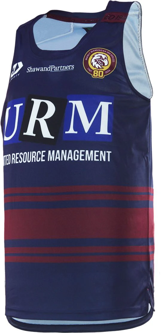 Manly Sea Eagles 2026 NRL Mens Navy Training Singlet - Image 2