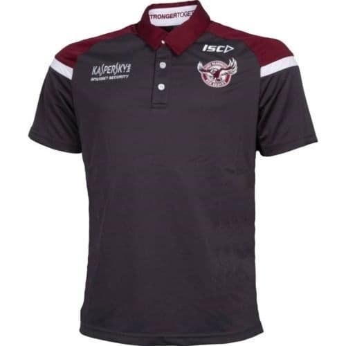 Manly Sea Eagles Mens Carbon Media Polo Shirt - Image 3