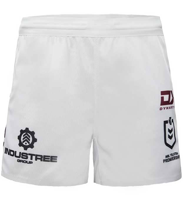Manly Sea Eagles NRL Mens White Home Shorts - Image 3