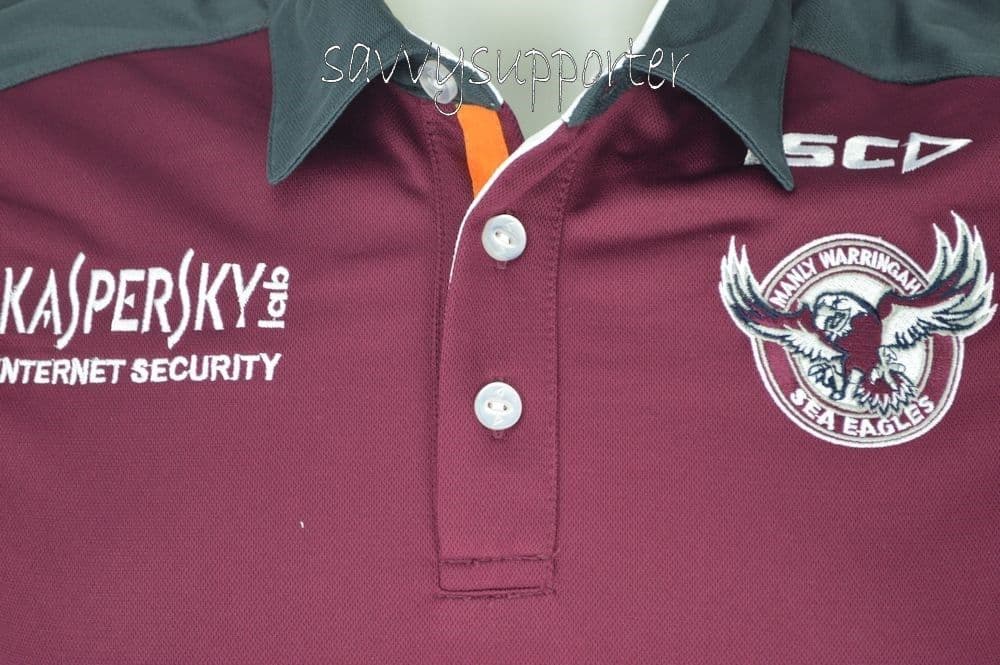 Manly Sea Eagles NRL Scarlet Players Polo Shirt - Image 3