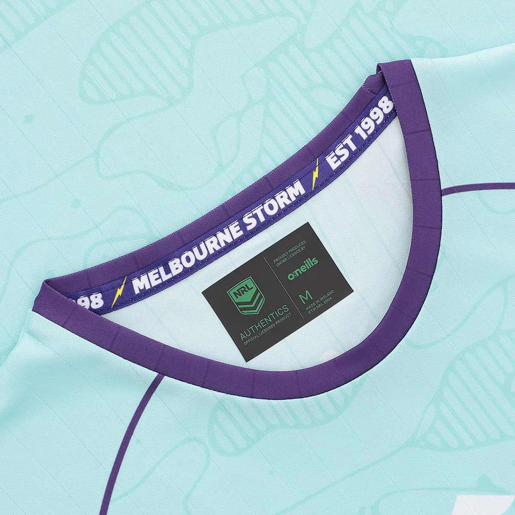 Melbourne Storm 2026 NRL Mens Teal Training Shirt - Image 3