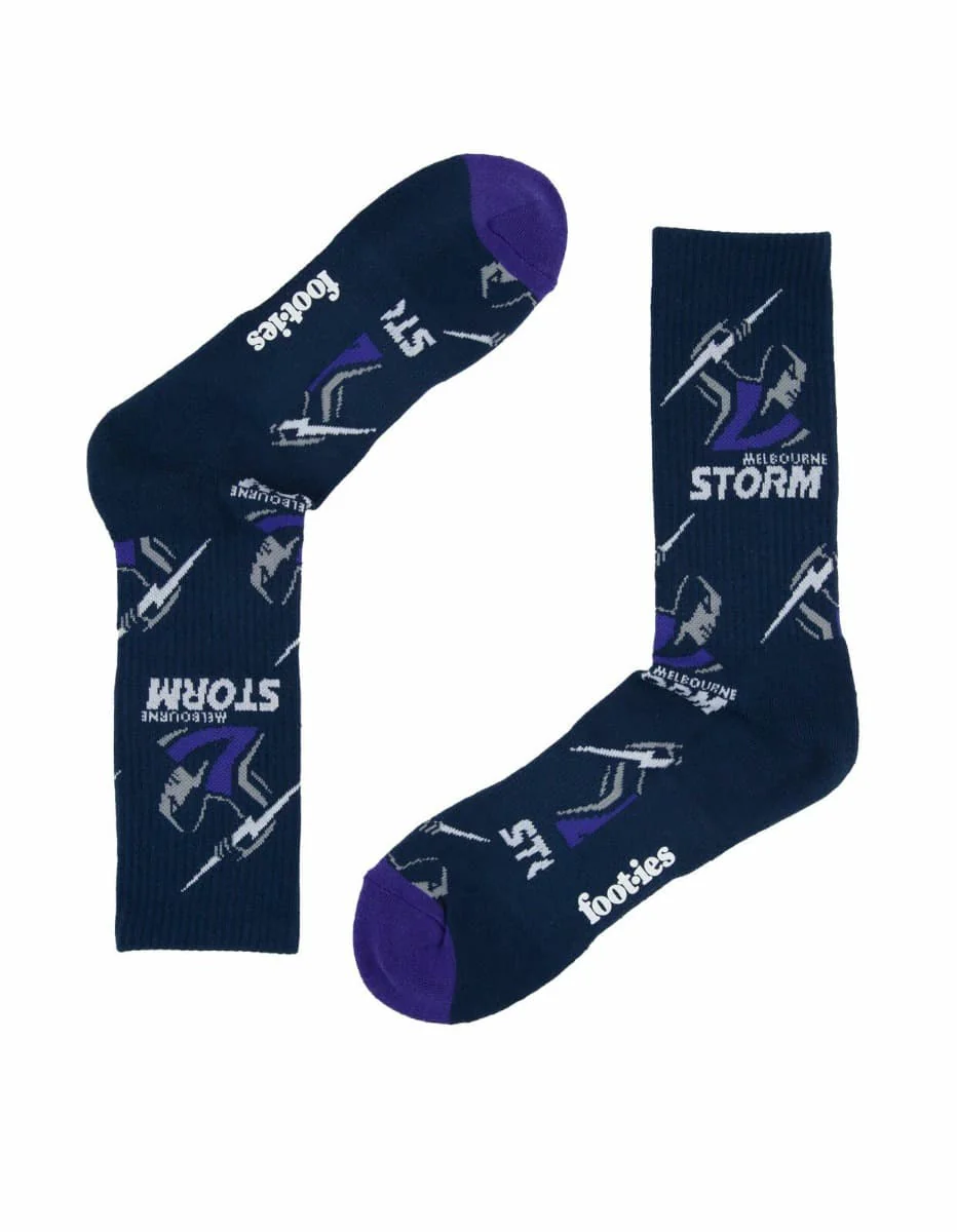 Melbourne Storm NRL Logos Sneaker Socks 2 Pack - Image 4
