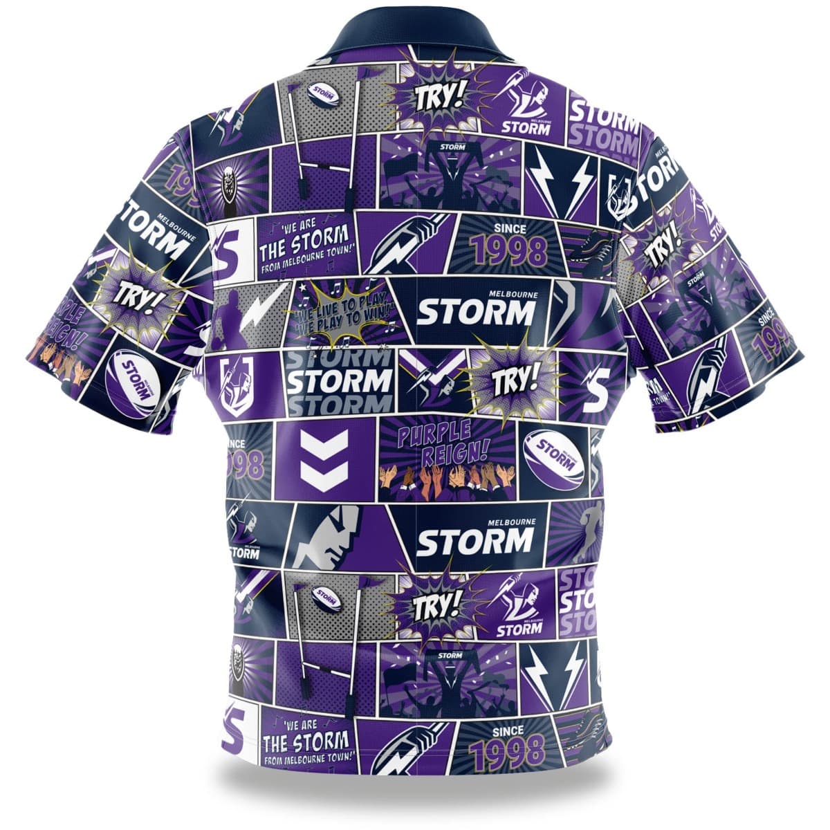 Melbourne Storm NRL Mens 'Fanatic' Pop Art Shirt - Image 2