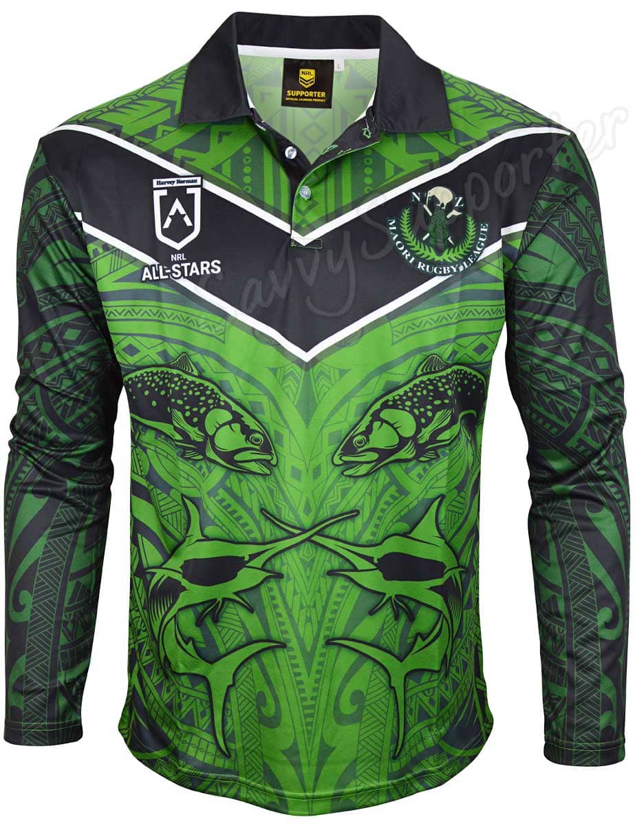 New Zealand Maori All Stars NRL Kids Fishing Shirt - Image 3